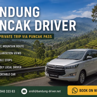 Bandung Puncak Driver private trip through scenic mountain road and tea plantation views