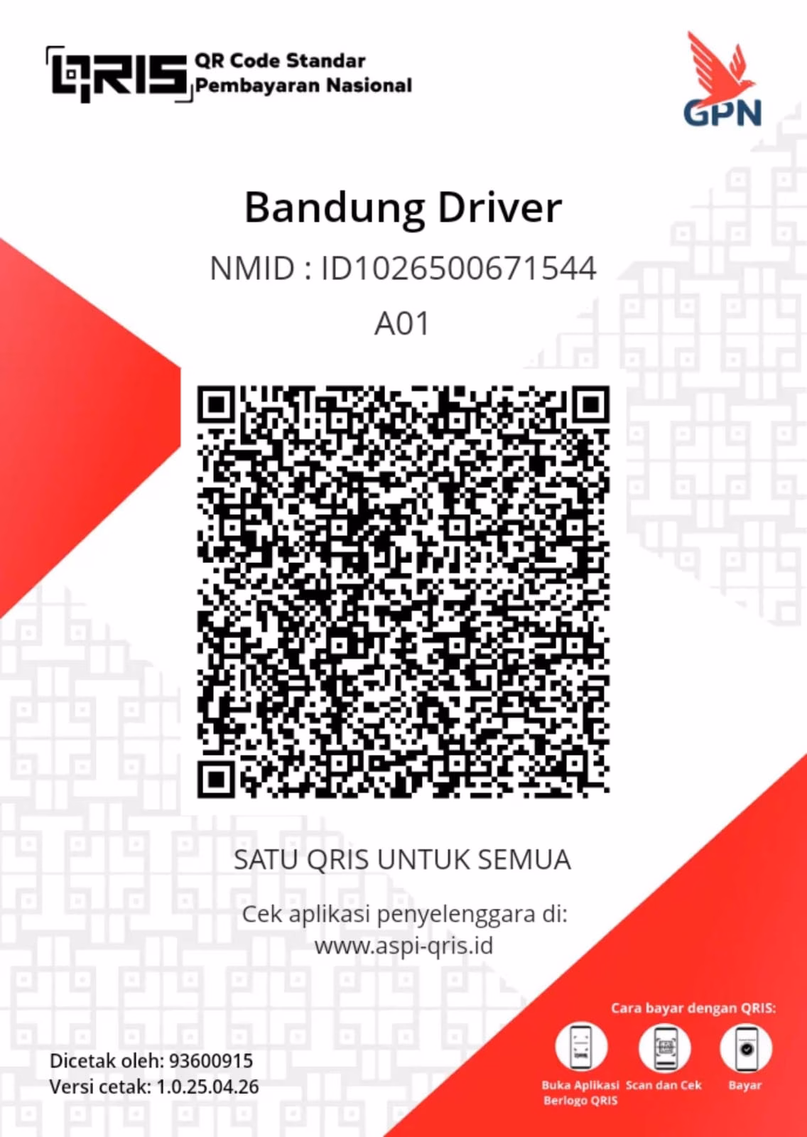 bandung driver qris payment