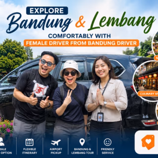 Female driver from Bandung Driver helping tourists explore Bandung and Lembang comfortably