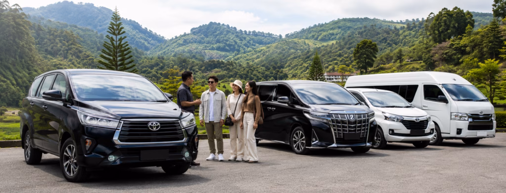 Bandung car rental with driver for Innova, Alphard, Avanza and HiAce private tours