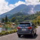 Private car driving from Bandung to Lembang with mountain and lakeside scenery