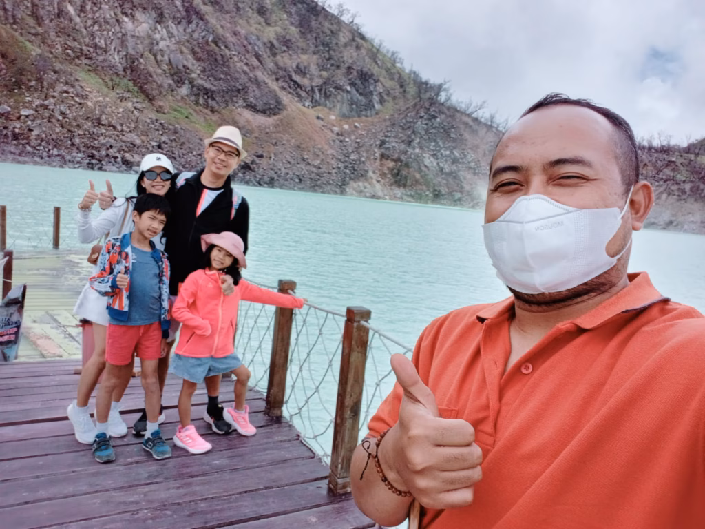 Singapore travelers enjoying a comfortable private driver service in Bandung